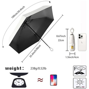 Paraguas Plegable Compacto con Varillas de Fibra de Vidrio Resistentes al Agua, Ideal para Bolsa, Oficina y Viajes - Product Image 5