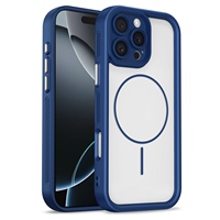 Étui de téléphone portable antichoc magnétique en TPU+PC pour 11/12/13/14/15/16/17 Pro Max/14 Plus avec protection de l'objectif