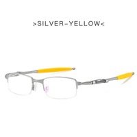 Nouvelle Monture de Lunettes Tendance Sportive Carrée Semi-Cerclée en Acier Inoxydable avec Verres PC de Haute Qualité, Vente en Gros, Logo Personnalisé, Offre Spéciale