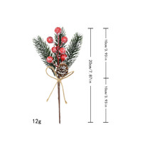 Décorations de Noël personnalisées Bouquet de baies rouges Flocon de neige Corde de chanvre Aiguilles de pin Cônes de pin Mousse 20cm Usine Jinshida