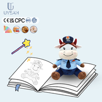 Jouet en peluche Vache Chef de Dessin Animé Personnalisé, Conception OEM UYEAH, 20 cm, Rembourrage en Coton PP, Peluches Animaux Personnalisables avec LOGO, Jouets Vache en Peluche
