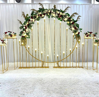 Lustre LED en métal plaqué or à 10 bras, alimenté par courant alternatif, pour décoration de scène et toile de fond de mariage