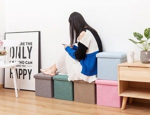 Otomana Plegable con Espacio de Almacenamiento, Asiento Cubo, Reposapiés, Taburete con Espuma Viscoelástica para Ahorrar Espacio - Product Image 4