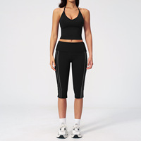 Nouvel ensemble de yoga deux pièces pour le sport et l'extérieur, coupe ajustée, dos apparent, antichoc