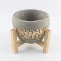 Pot de fleurs en ciment classique fait main pour balcon, bonsaï, présentoir de plantes, bureau, vente en gros