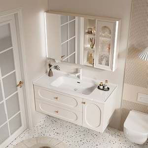 Factory Customized Minimalist Floating LED Bathroom <b>Vanity</b> Set for Home Hotel Apartment, Waterproof & Easy-Clean - Product Image 3