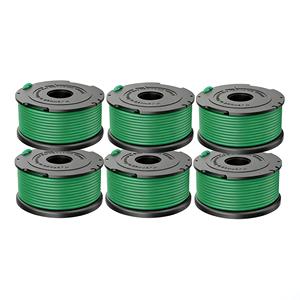Lot de 6 têtes de coupe SF-080-BKP, bobine de rechange pour coupe-bordures, fil en nylon 2,0 mm vert 20FT/6,1M, ensemble de couvercles de bobine pour désherbeur BLACK DECKER - Product Image 1