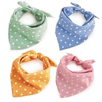 Bandana triangulaire classique en coton à pois pour chien, personnalisable, en toile de coton imprimée sur mesure avec sangle réglable