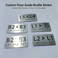 Autocollant Braille Personnalisé en Acier Inoxydable Modèle 05 pour Flèche de Direction de Hall d'Ascenseur (Personnalisable-Xiaoyao)