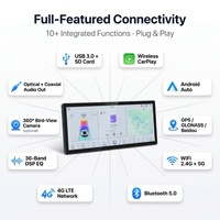 Radio para Auto con Android 14 para Pantalla de 12.3" 2400*896, Universal, con Wifi, 4G, DSP, GPS, Carplay Inalámbrico y Android Auto