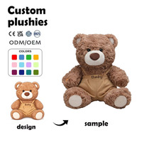 Vente en gros d'ours en peluche brun mignon personnalisé avec logo personnalisé, jouet en peluche doux, animaux en peluche, cadeau idéal pour les enfants