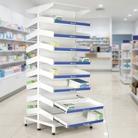 Einseitige Gleitschiene Fünfstufiger Tragbarer Verstellbarer Eisen-Apothekenschrank Medikamentenaufbewahrung Präsentationsschrank für Krankenhäuser und Kliniken