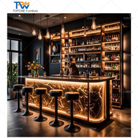 Comptoir de bar de luxe avec éclairage LED pour la maison au design moderne