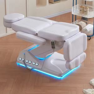 Luxury Modern White Salon Furniture 4 Motor Electric Facial Spa Lash Bed Cosmetic <b>Table</b> Chair Facial Beauty Massage Bed - Product Image 4