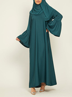 Offre Spéciale robe pull romantique femmes Turquoise tout solide guitare classique en mousseline de soie robe Abaya musulmane