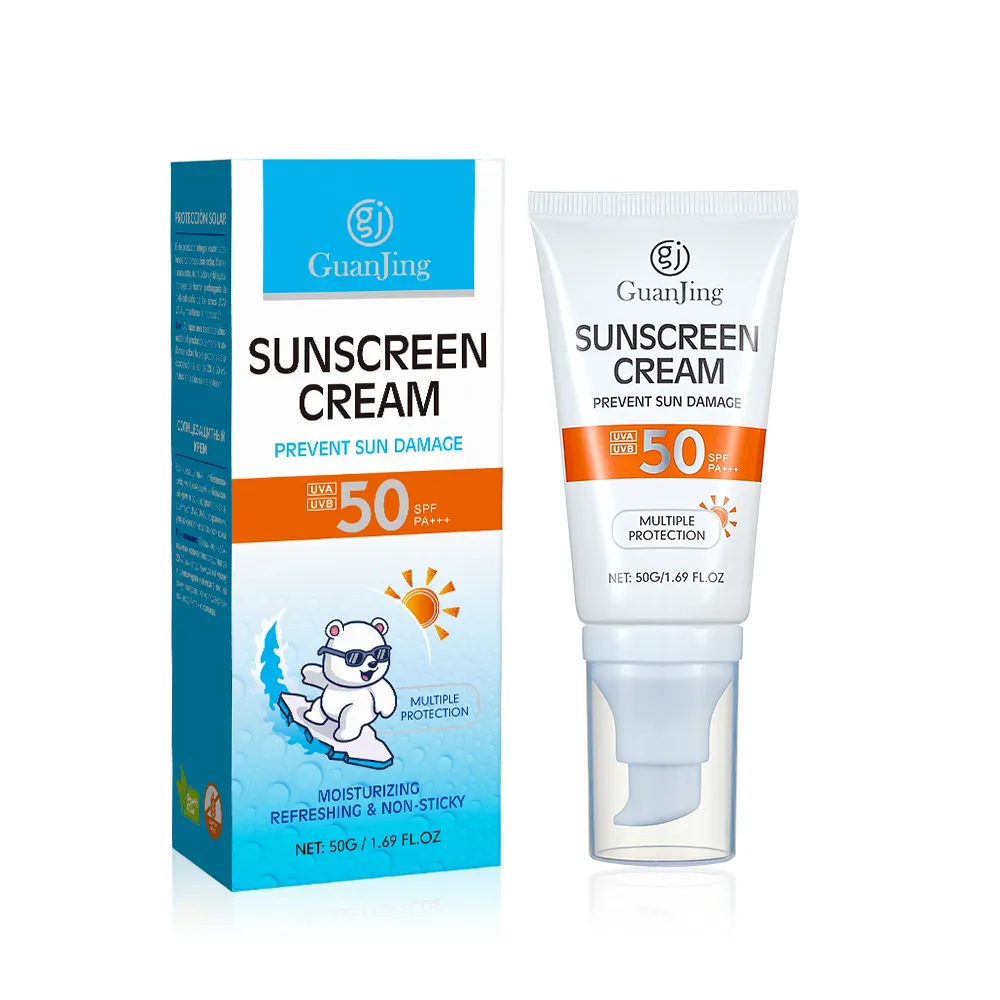 Guanjing Nicotinamide céramide crème solaire rafraîchissante spf 50 produits de soins de la peau pour le contrôle de l'huile de la peau éclaircir la peau terne