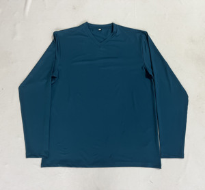 Camisetas Deportivas al por Mayor 100% Poliéster Interlock, Manga Larga, Cuello en V, Lisas, de Secado Rápido, para Hombre, para Correr y Hacer Ejercicio - Product Image 1