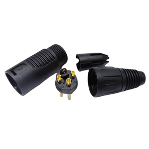 Conector XLR de tres núcleos para carga de vehículos eléctricos, chapado en oro sobre cobre, de plástico negro, conector macho y hembra de 3 núcleos, salida de fábrica - Product Image 3