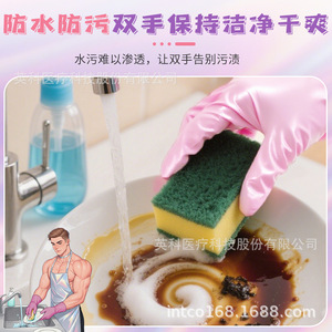 Gants en nitrile Intco ShinyGuard M 50 pièces, qualité alimentaire, pour la vaisselle et l'usage domestique - Product Image 3
