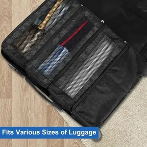 Suitcase Organizer High-capacity Travel Luggage Organizer Hanging Shelve Packing Cube Closet <b>Collapsible</b> Hanging <b>Storage</b> Bags - Product Image 2