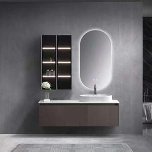 Meuble-lavabo de salle de bain minimaliste moderne YALIG à prix bas, couleur unie - Product Image 3