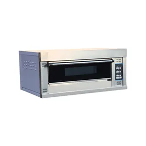 Oven roti elektrik 220V komersial, untuk roti Pizza, Oven dek panggang industri