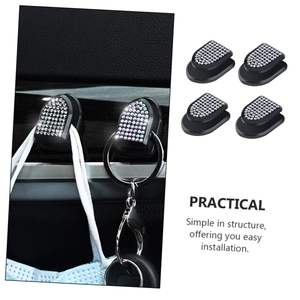 Crochet de ventilation de voiture en strass, support de fixation pour grille d'aération de voiture en cristal scintillant, organisateur multicolore pour clés et sacs - Product Image 5