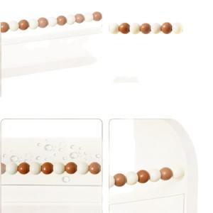 <b>Wall</b> <b>Mounted</b> <b>Shelf</b> White Rectangle Storage Rack For Kitchen Bedroom Living Room Organization - Product Image 2
