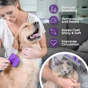 Tốt Nhất Bán Tự Làm Sạch Áo Mưa Bàn Chải Vật Nuôi OEM/ODM Thép Không Gỉ Một Mazon Của Favourite Pet Chải Chuốt Sản Phẩm