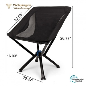 Chaise de camping pliable d'extérieur en alliage d'aluminium, légère, portable, en tissu Oxford rectangulaire, design minimaliste, style décontracté - Product Image 4