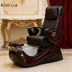 เก้าอี้ทำเล็บปรับระดับได้แบบคลาสสิก เฟอร์นิเจอร์ร้านเสริมสวยสปาไฟฟ้าสุดหรู พร้อมระบบนวดชิอัตสึ ปรับเอนนอนได้ ระบบแม่เหล็กวนน้ำ และไฟ LED - Product Image 5