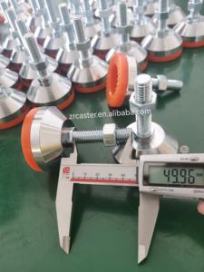 Pieds de nivellement robustes <span class=keywords><strong>en</strong></span> métal galvanisé M8 M10 M12, diamètre de base 40/50/60/80mm, pieds réglables avec patins <span class=keywords><strong>en</strong></span> caoutchouc fixes - Product Image 2