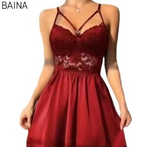 Chemise de nuit sexy en dentelle transparente pour femme - Product Image 3