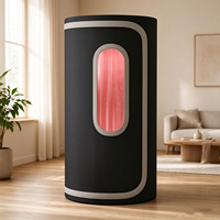 Tenda Sauna Uap Lipat Berbingkai Baja Tahan Karat, Penutup Katun Tebal Anti Air, 9 Pengaturan Suhu, 110V, Untuk Penggunaan di Gym, Desain Modern