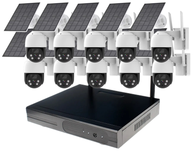 IP-PRO 10ch  3.0Megapixel  NVR IP Wifi Dome CCTV Network Ipsy Solar Battery Surveillance Camera