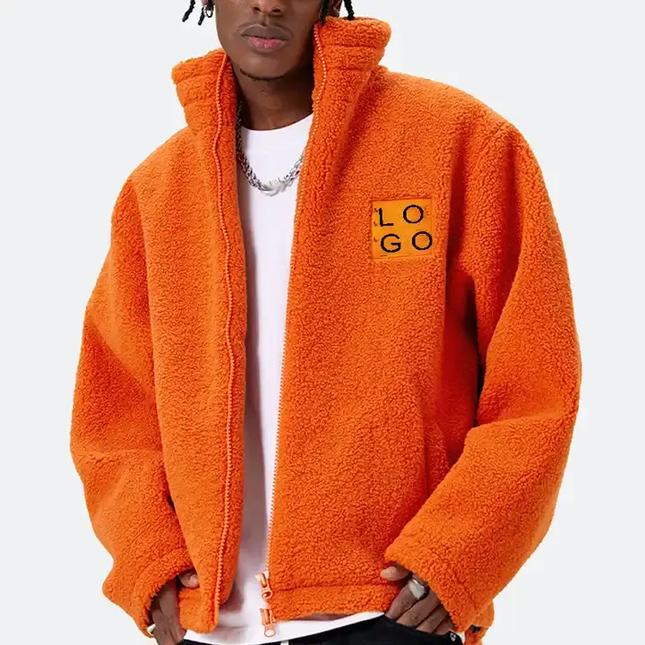 패션 사용자 정의 색상 겨울 야외 양털 코트 셰르파 재킷 남성용 전체 지퍼 업 셰르파 양털 재킷