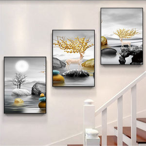 Hươu phong cảnh sofa nền tường vẫn còn sống phòng trang trí bức tranh trang trí phổ biến tốt nhất hiện đại phòng vải Áp phích - Product Image 2
