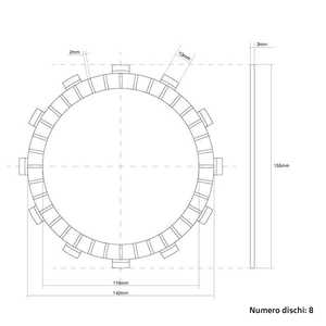 FCC dischi frizione foderati per Yamaha YZ 250 93-25 sistema di trasmissione Auto prodotto - Product Image 1