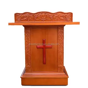 Artículos católicos púlpito de madera pedestales de atril de lujo para el diseño del púlpito de la Iglesia