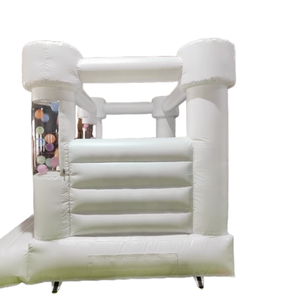 Vente flash - Château gonflable pour enfants en PVC blanc de 0,55 mm, 10 pieds x 13 pieds, avec ballons, château gonflable blanc pour événements - Product Image 2