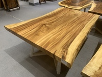 Dosette de singe en bois d'acacia à bord vivant pour bureau à manger Table basse unique en bois de Suar massif