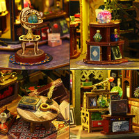 En gros Magic Clock Town Diorama architectural 3D en bois à monter soi-même, type 'Book Nook', Puzzle, STEM, Décoration artisanale pour mini-maison de poupées, Cadeau pour adultes