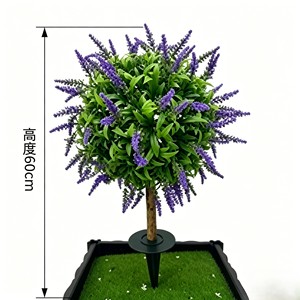 Soft Fragrant Round Lavender Floral Orb with solid <b>ground</b> <b>stake</b> base <b>for</b> garden lawn roadside villa courtyard fresh - Product Image 2