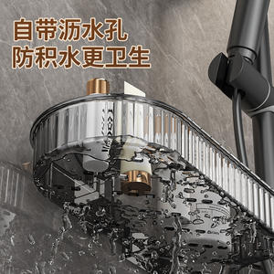 Caja de almacenamiento de cosméticos Lancome, estante esquinero ovalado de 50x30 cm con montaje por succión, estantes duraderos para baño - Product Image 3