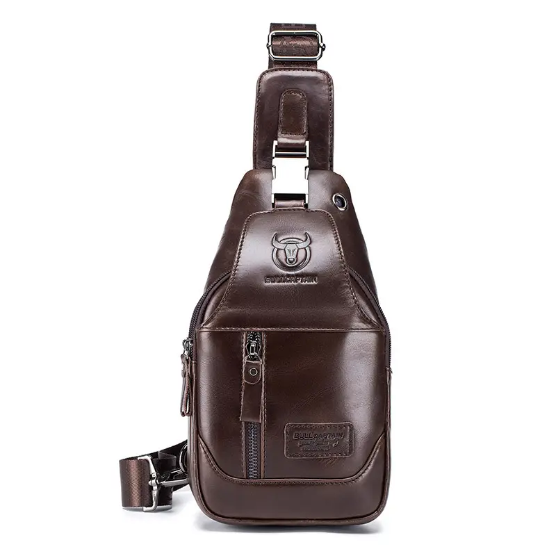 Man Chest Bag Head Layer Cowhide Single Shoulder Bag Outdoor Sports Oblique Cross Chest Retro Men Bag