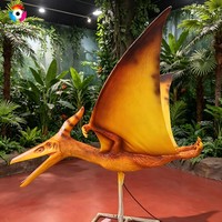 Modèle de pterosaure animatronique grandeur nature de 2,5 m, statue de dinosaure réaliste pour exposition de parc à thème
