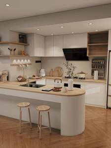 ตู้ครัวไม้แข็งครบชุดสำหรับการออกแบบห้องครัวที่หรูหรา - Product Image 5