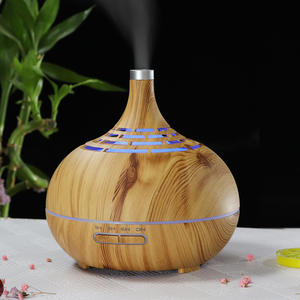 Cross Border Creative Wood Grain Aroma Diffuser Humidifier 0.5L Bluetooth Led Light 2-8H <b>Timer</b> <b>Plug</b> In Home Use - Product Image 2