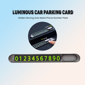 Eonline Carte de stationnement temporaire lumineuse pour voiture Autocollants de stationnement automobile Accessoires intérieurs Plaque de signalisation d'arrêt cachée pour numéro de téléphone - Product Image 2