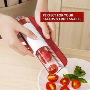 Non Stick Tomato Slicer Grape Cherry <b>Cutter</b> Manual Fruit <b>Vegetable</b> Dicer Rust Proof Blades Easy Clean Salad Prep Kitchen Gadget - Product Image 2
